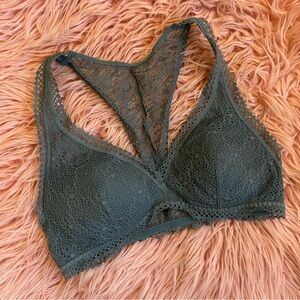 Victoria’s Secret Teal Blue Lace Racerback Lightly Padded Bralette Small